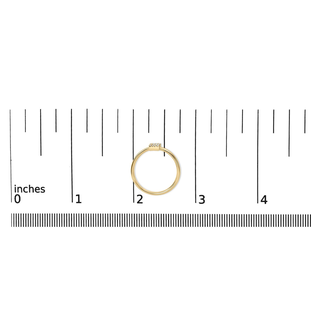 10K Yellow Gold Diamond Accent Initial “A-Z” Ring