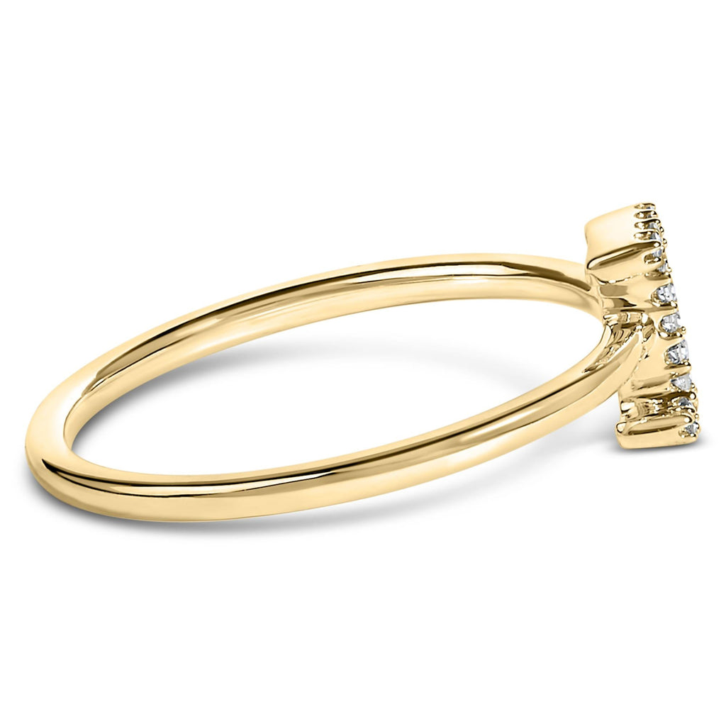 10K Yellow Gold Diamond Accent Initial “A-Z” Ring