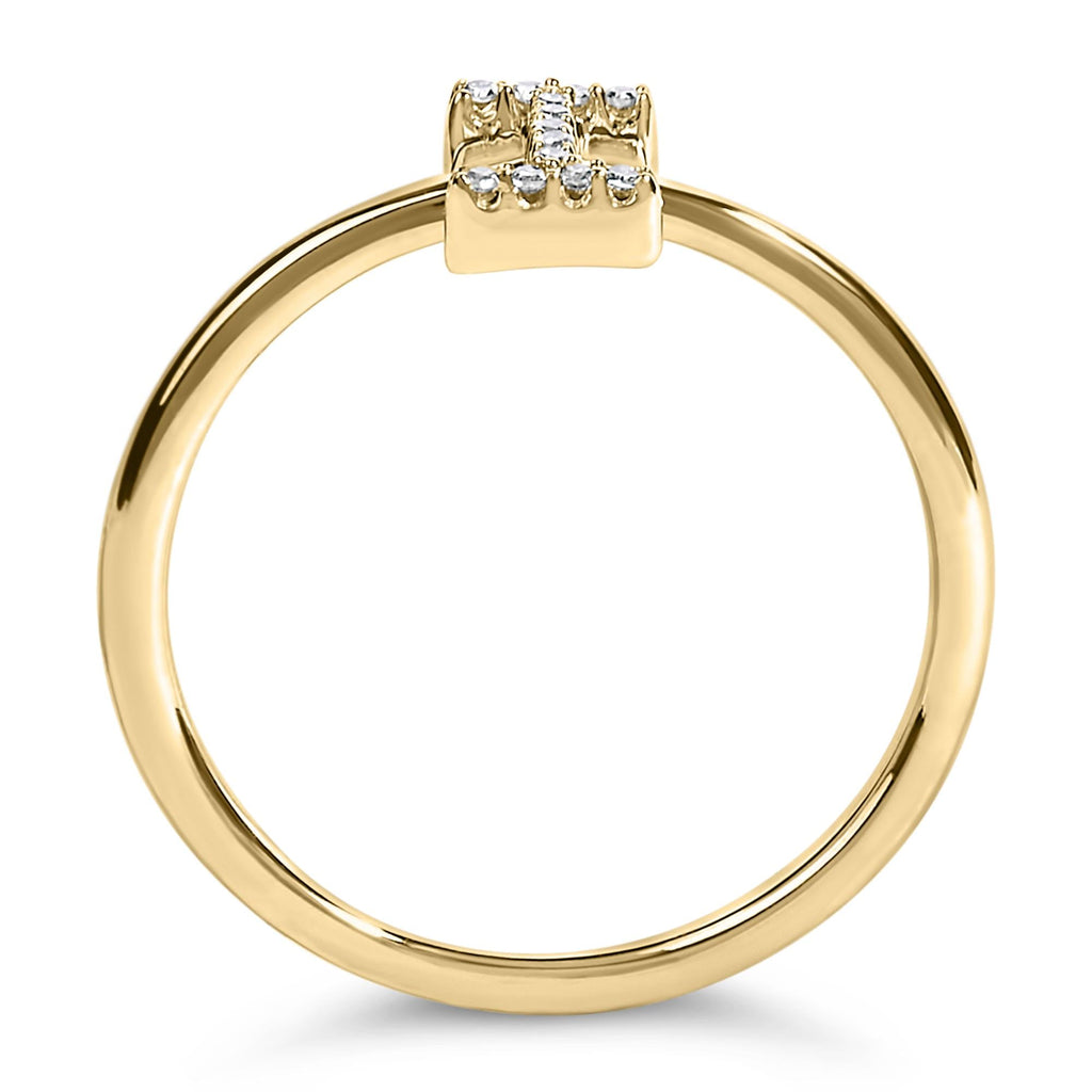 10K Yellow Gold Diamond Accent Initial “A-Z” Ring