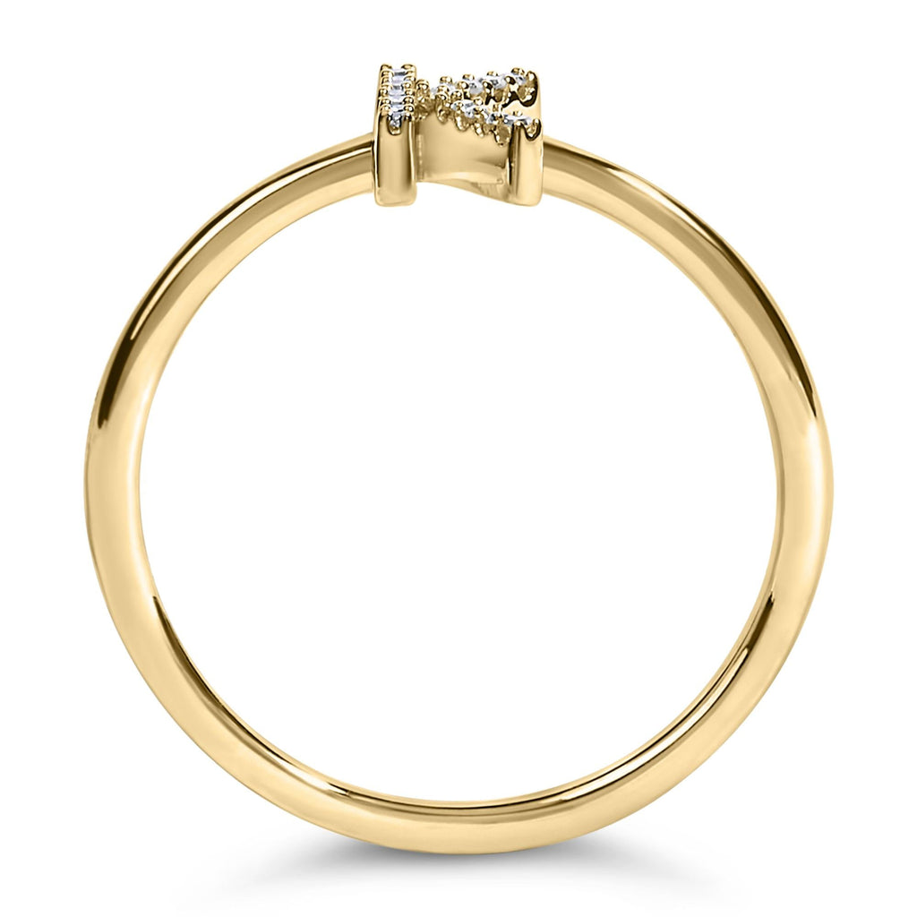 10K Yellow Gold Diamond Accent Initial “A-Z” Ring