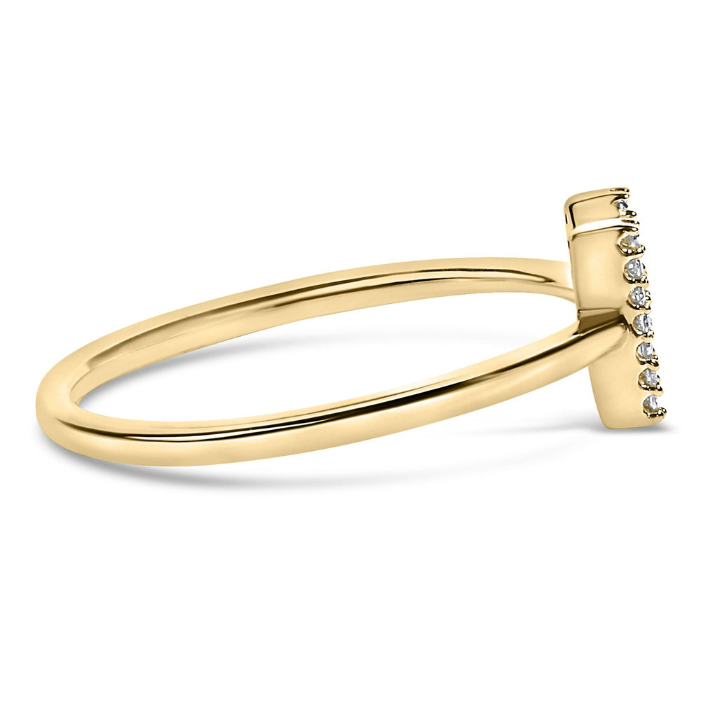 10K Yellow Gold Diamond Accent Initial “A-Z” Ring