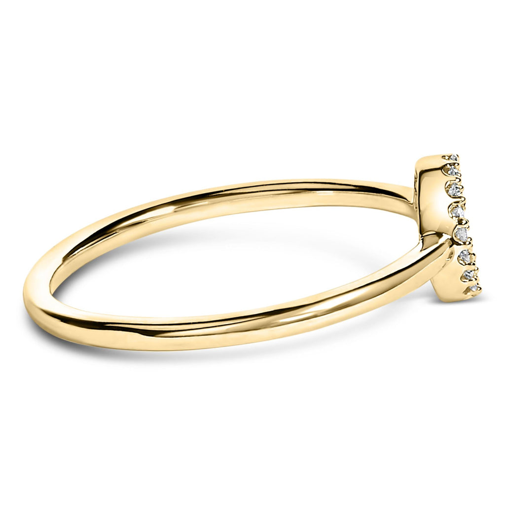 10K Yellow Gold Diamond Accent Initial “A-Z” Ring