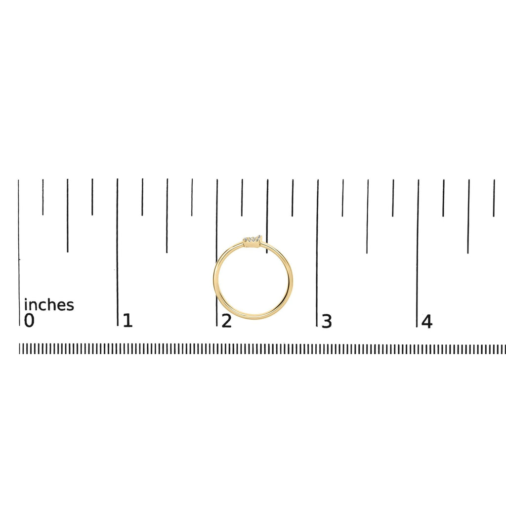 10K Yellow Gold Diamond Accent Initial “A-Z” Ring