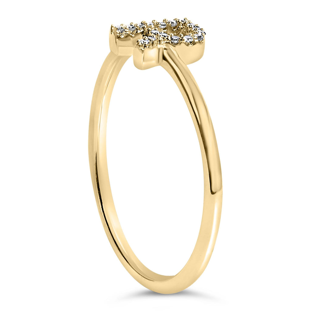 10K Yellow Gold Diamond Accent Initial “A-Z” Ring