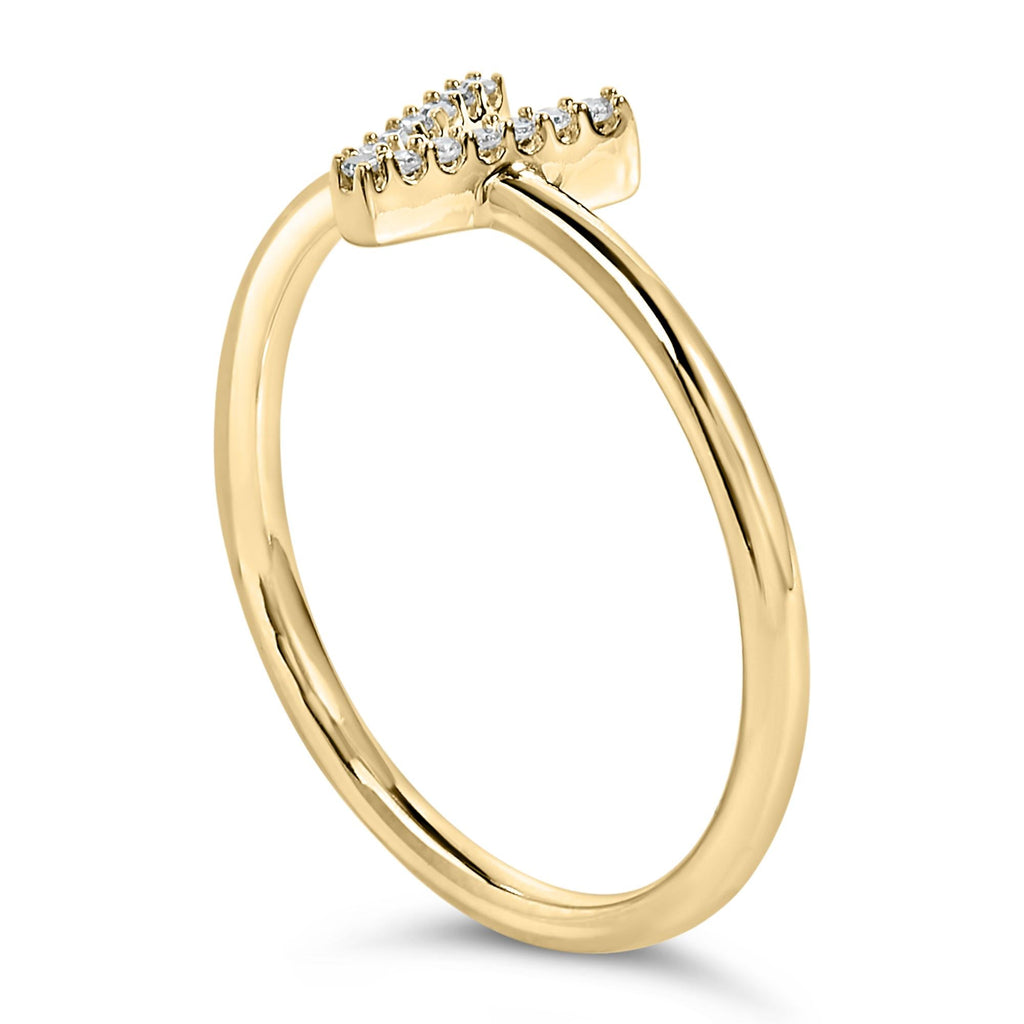 10K Yellow Gold Diamond Accent Initial “A-Z” Ring
