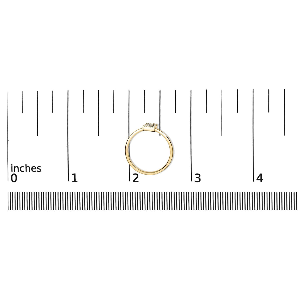 10K Yellow Gold Diamond Accent Initial “A-Z” Ring