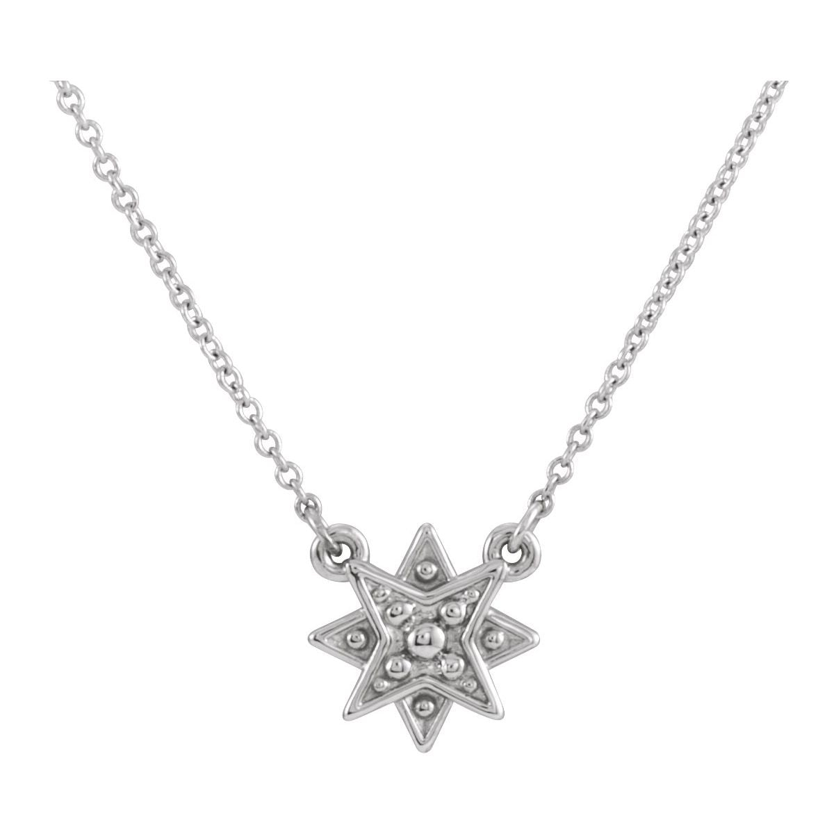Sterling Silver Star 16-18" Necklace