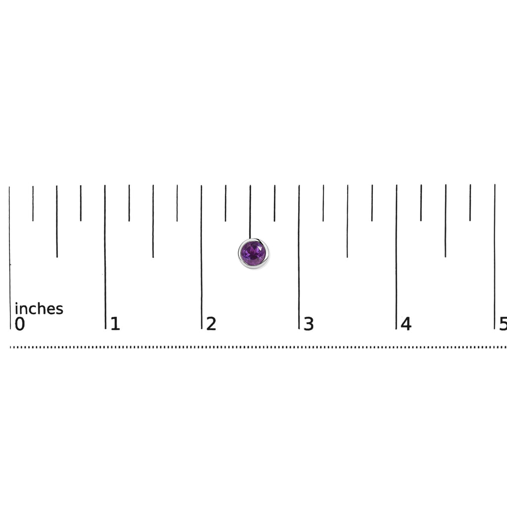 .925 Sterling Silver 6MM Bezel Set Created Gemstone Solitaire Stud Earrings