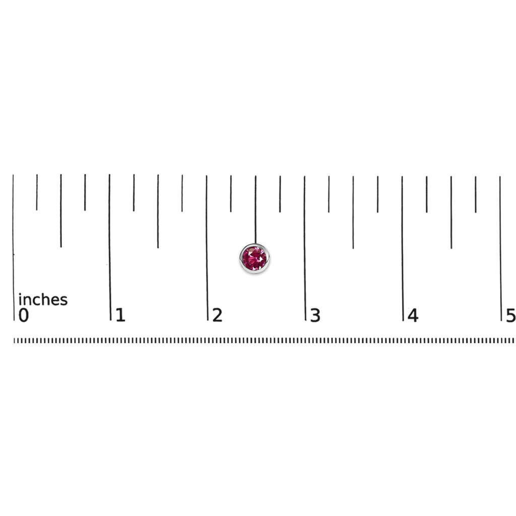 .925 Sterling Silver 6MM Bezel Set Created Gemstone Solitaire Stud Earrings