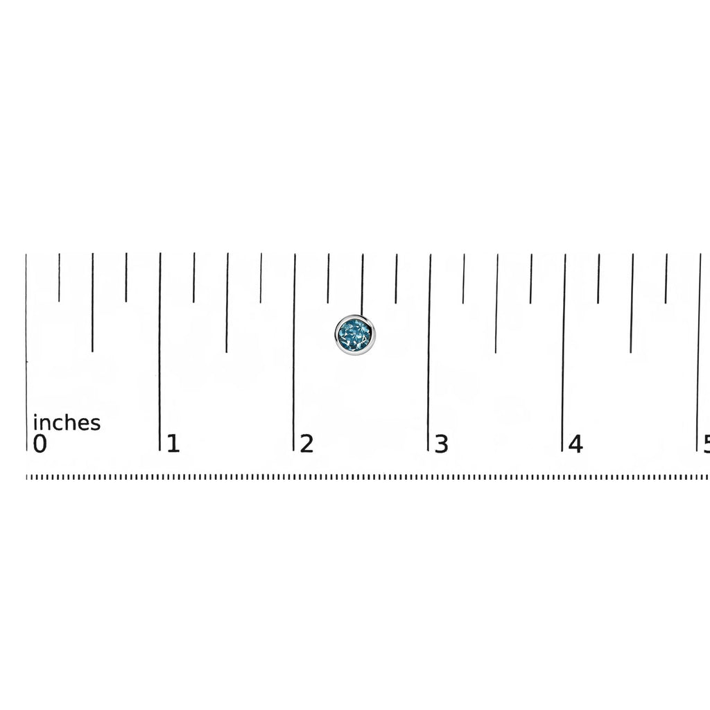 .925 Sterling Silver 6MM Bezel Set Created Gemstone Solitaire Stud Earrings