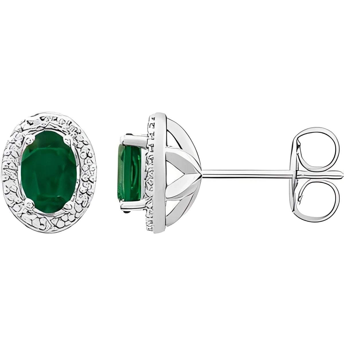 Sterling Silver Lab-Grown Alexandrite & .025 CTW Natural Diamond Earrings