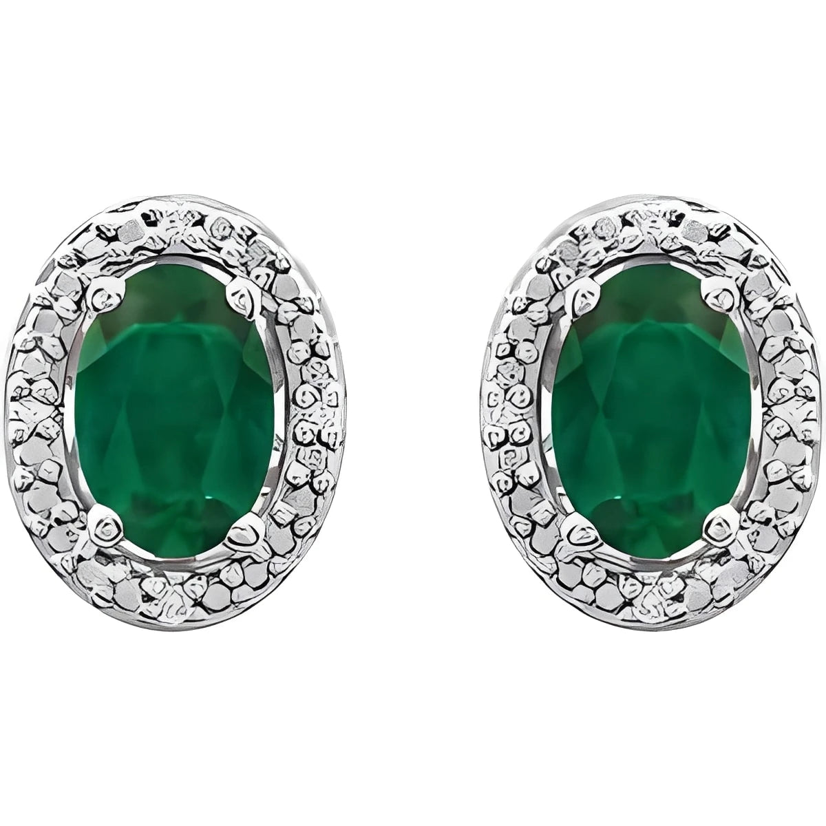 Sterling Silver Lab-Grown Alexandrite & .025 CTW Natural Diamond Earrings