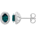 Sterling Silver Lab-Grown Alexandrite & .025 CTW Natural Diamond Earrings