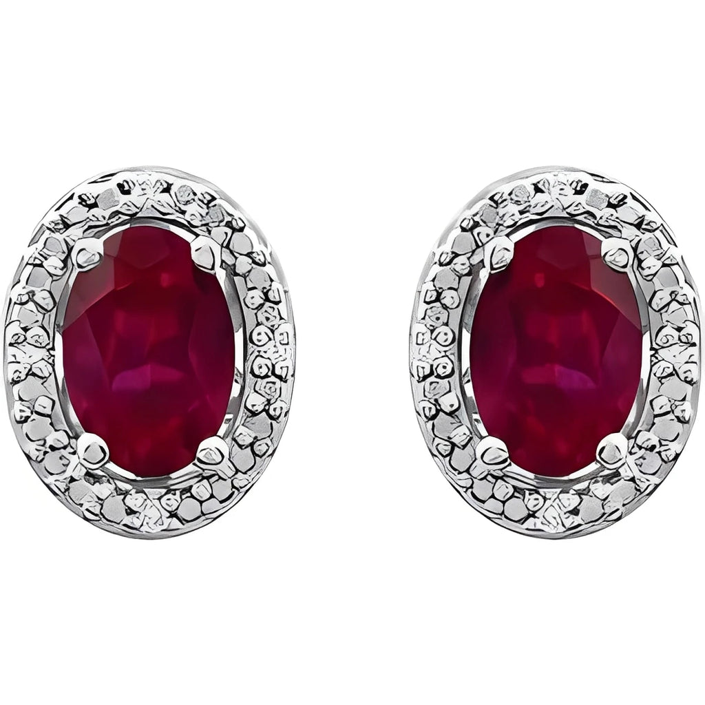 Sterling Silver Lab-Grown Alexandrite & .025 CTW Natural Diamond Earrings