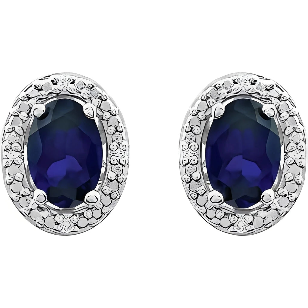 Sterling Silver Lab-Grown Alexandrite & .025 CTW Natural Diamond Earrings
