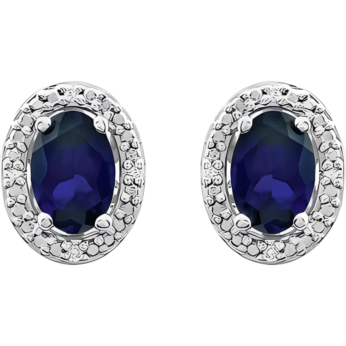 Sterling Silver Lab-Grown Alexandrite & .025 CTW Natural Diamond Earrings