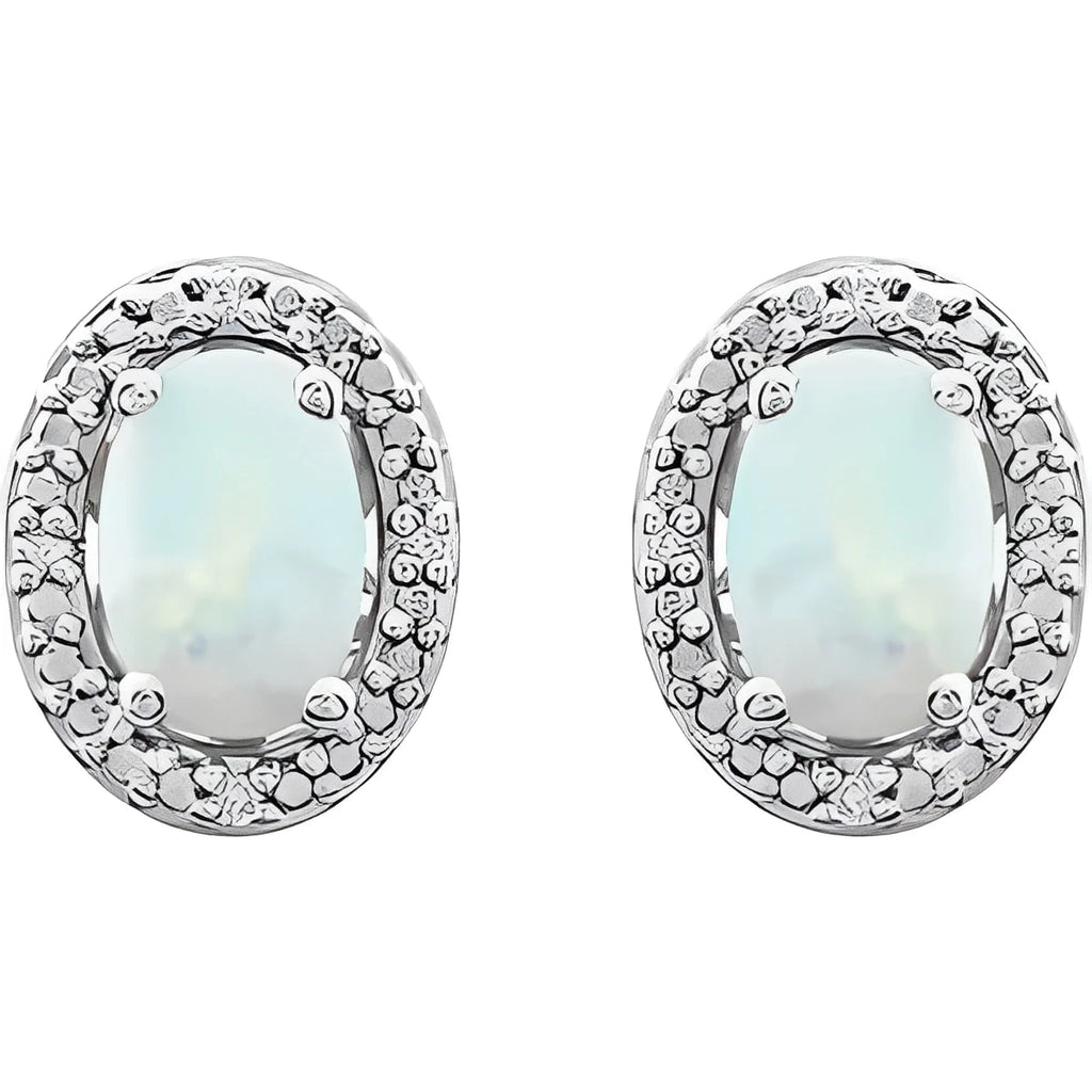 Sterling Silver Lab-Grown Alexandrite & .025 CTW Natural Diamond Earrings
