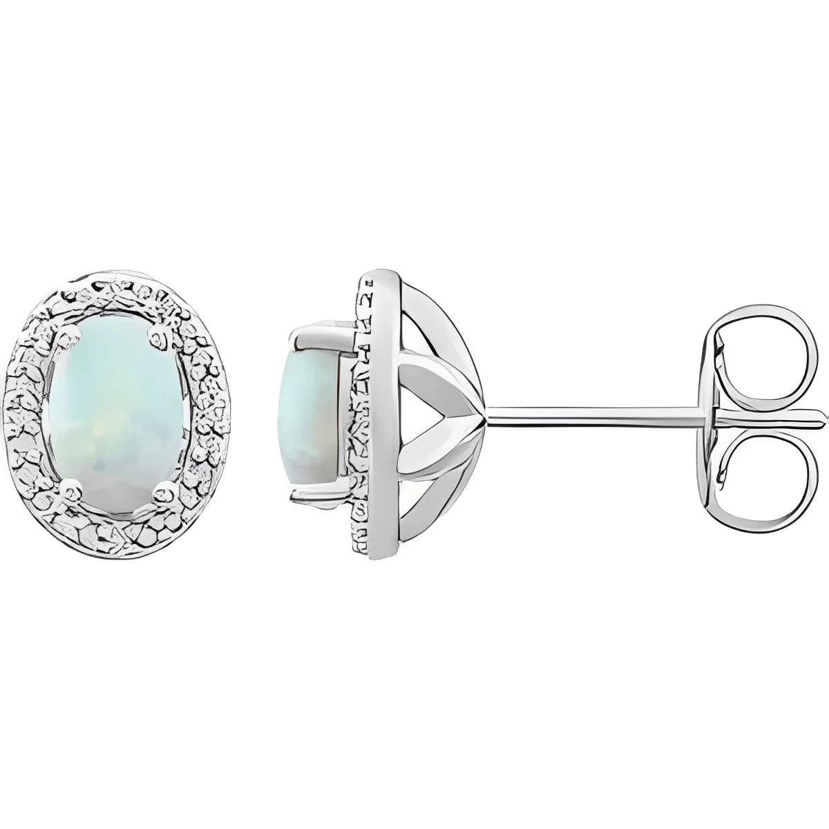 Sterling Silver Lab-Grown Alexandrite & .025 CTW Natural Diamond Earrings