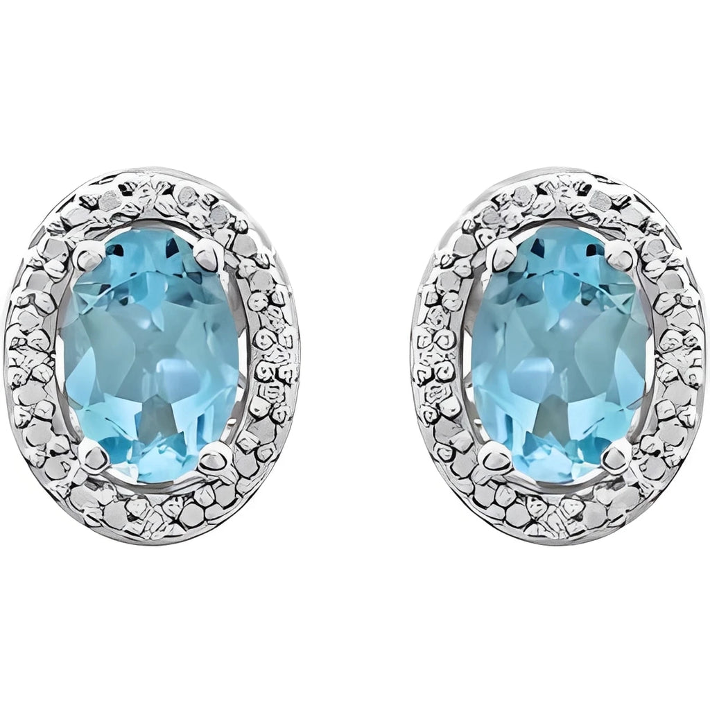 Sterling Silver Lab-Grown Alexandrite & .025 CTW Natural Diamond Earrings
