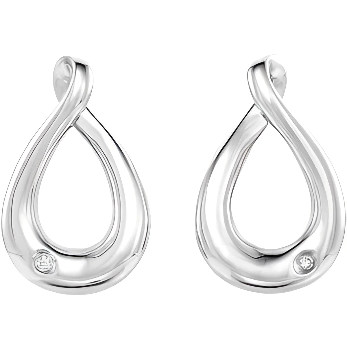 Sterling Silver .015 CTW Natural Diamond Infinity-Inspired Earrings