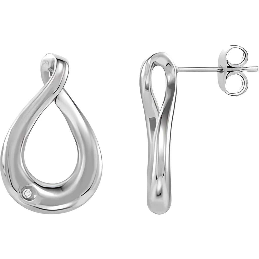 Sterling Silver .015 CTW Natural Diamond Infinity-Inspired Earrings