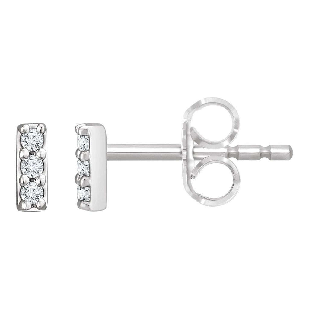 Sterling Silver .05 CTW Lab-Grown Diamond Bar Earrings