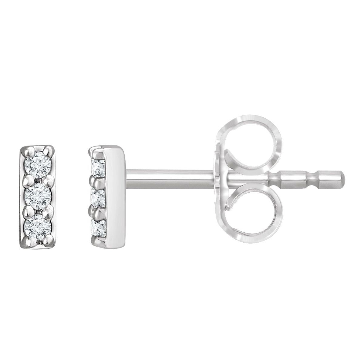 Sterling Silver .05 CTW Lab-Grown Diamond Bar Earrings