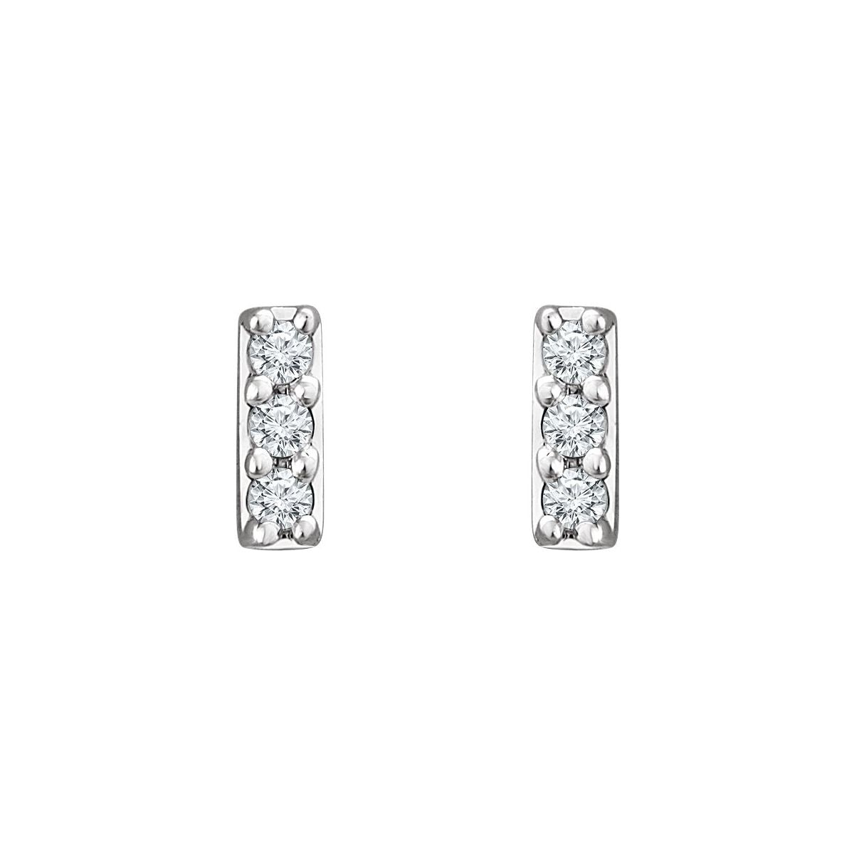 Sterling Silver .05 CTW Lab-Grown Diamond Bar Earrings