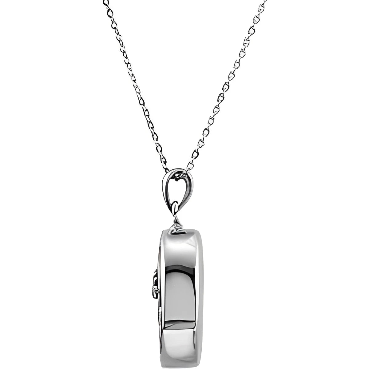 Sterling Silver 1.5 mm Round Imitation Pink Cubic Zirconia Ash Holder 18" Necklace