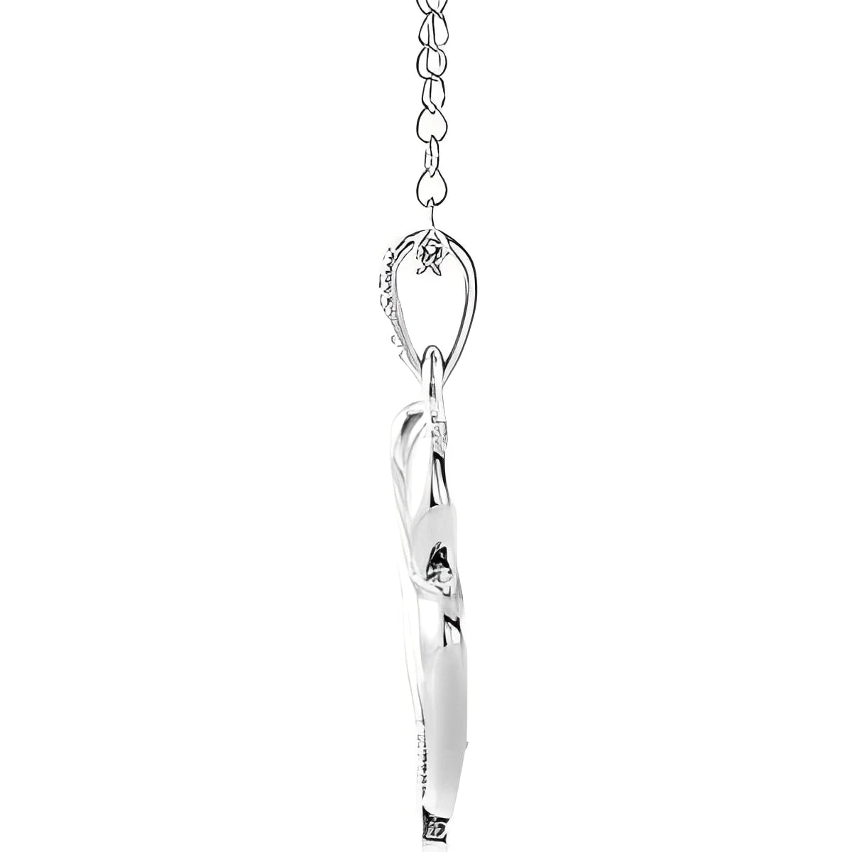 Sterling Silver Imitation White Cubic Zirconia The Broken Wing 18" Necklace