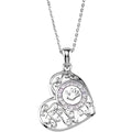 Sterling Silver 1.5 mm Round Imitation Pink Cubic Zirconia  Handprints 18" Necklace