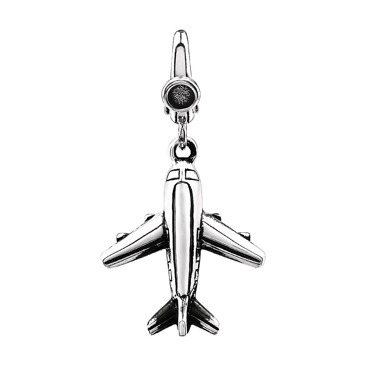 Sterling Silver Plane  Charm/Pendant