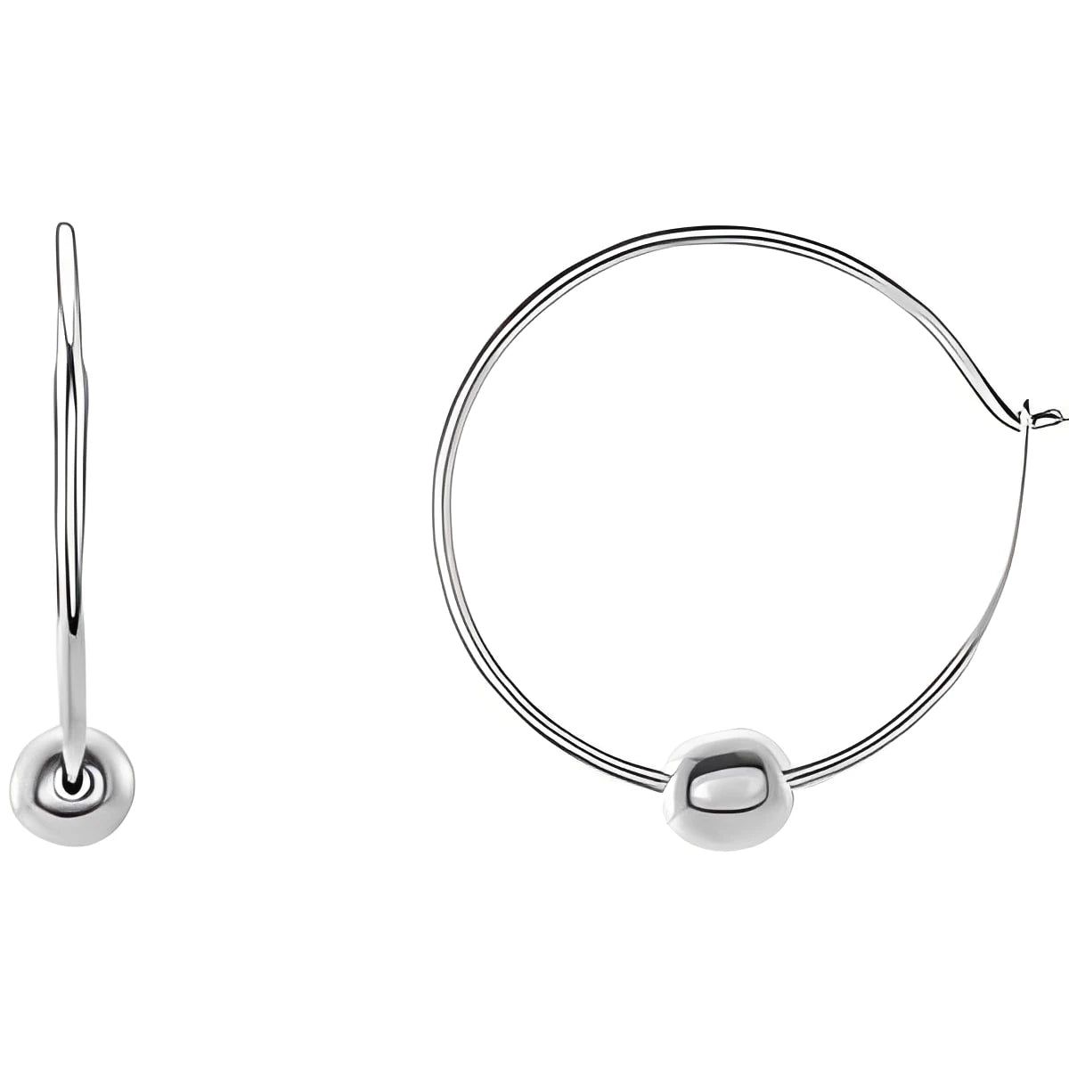 14K Rose Gold Youth Bead Hoop Earrings