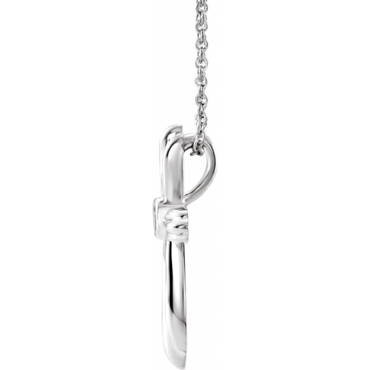 Sterling Silver Natural Aquamarine Cross 16-18" Necklace