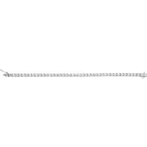 Sterling Silver  Imitation White Cubic Zirconia Line 7" Bracelet