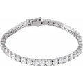 Sterling Silver  Imitation White Cubic Zirconia Line 7" Bracelet