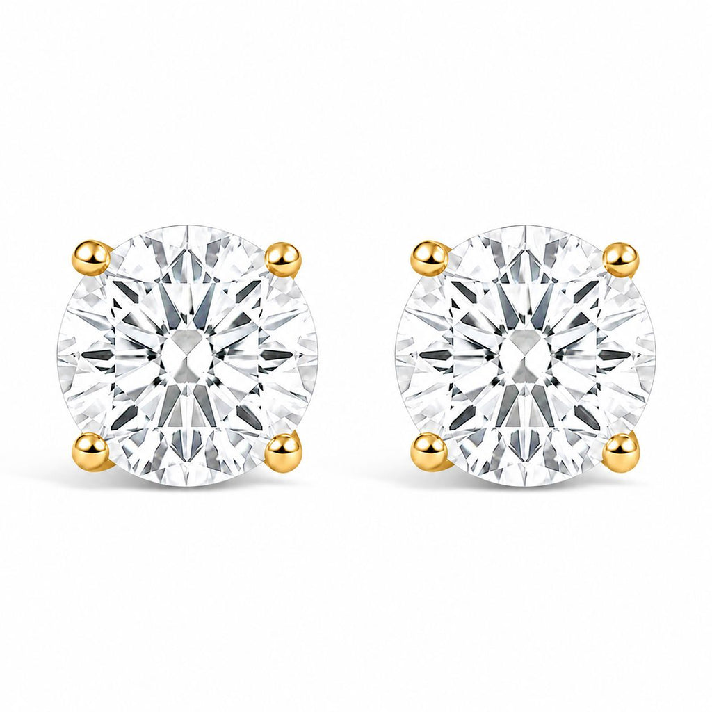 IGI Certified 14K White Gold 1.00 Cttw Round Lab Grown Diamond Solitaire Stud Earrings