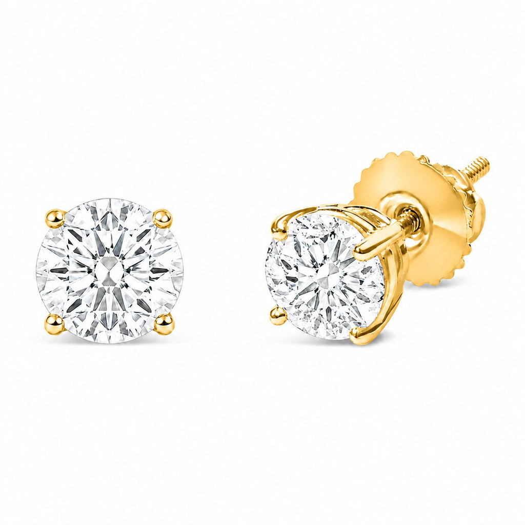 IGI Certified 14K White Gold 1.00 Cttw Round Lab Grown Diamond Solitaire Stud Earrings
