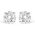 14K White Gold 1/4 Cttw Diamond 4-Prong Solitaire Stud Earrings