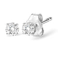 14K White Gold 1/4 Cttw Lab Grown Diamond 4-Prong Classic Solitaire Stud Earrings (G-H Color, VS2-SI1 Clarity)