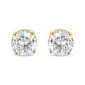 AGS Certified 14k Yellow Gold 3/8 cttw 4-Prong Set Brilliant Round-Cut Solitaire Diamond Push Back Stud Earrings (M-N Color, SI2-I1 Clarity)