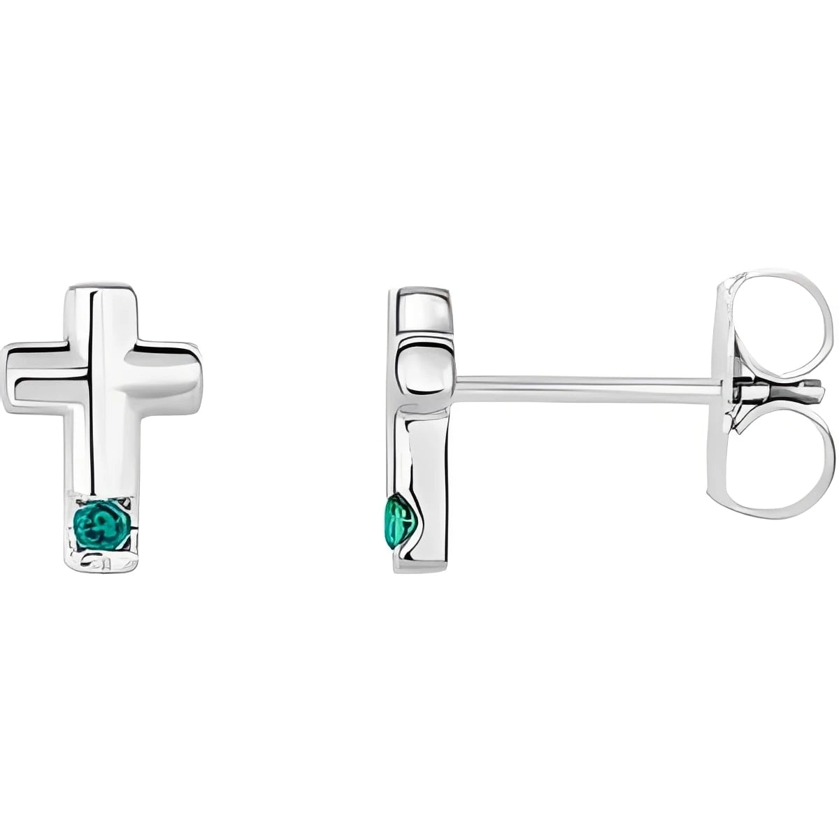 Sterling Silver Natural Alexandrite Cross Earrings