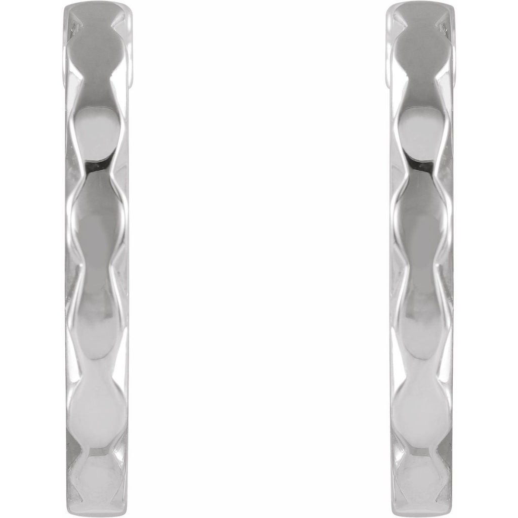 Sterling Silver Geometric 17.3 mm Hoop Earrings
