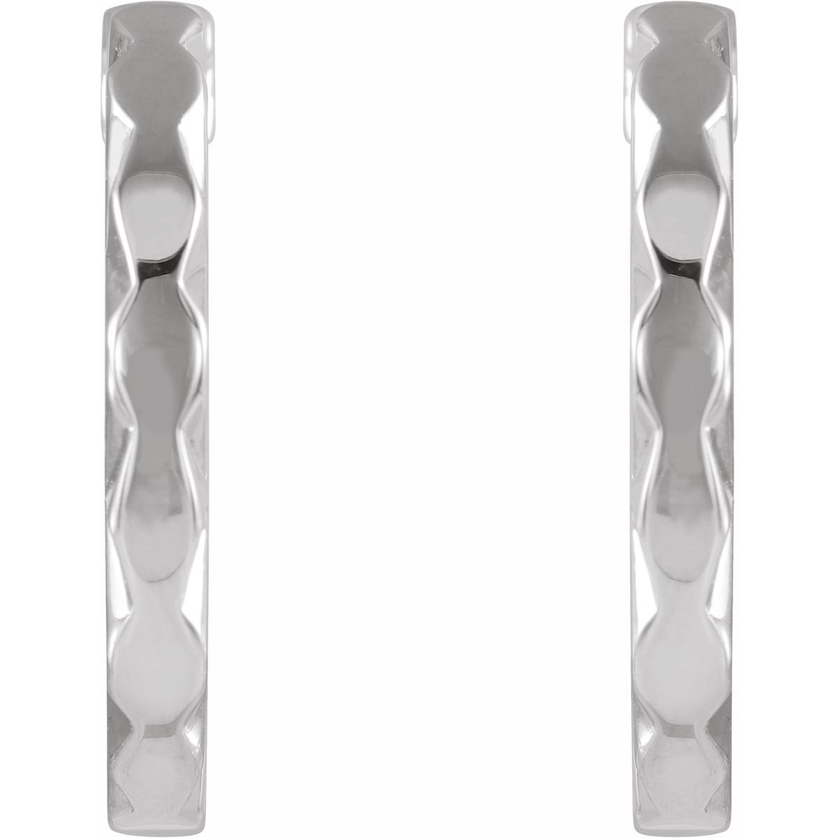 Sterling Silver Geometric 17.3 mm Hoop Earrings
