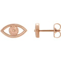 14K Rose Gold Evil Eye Earrings