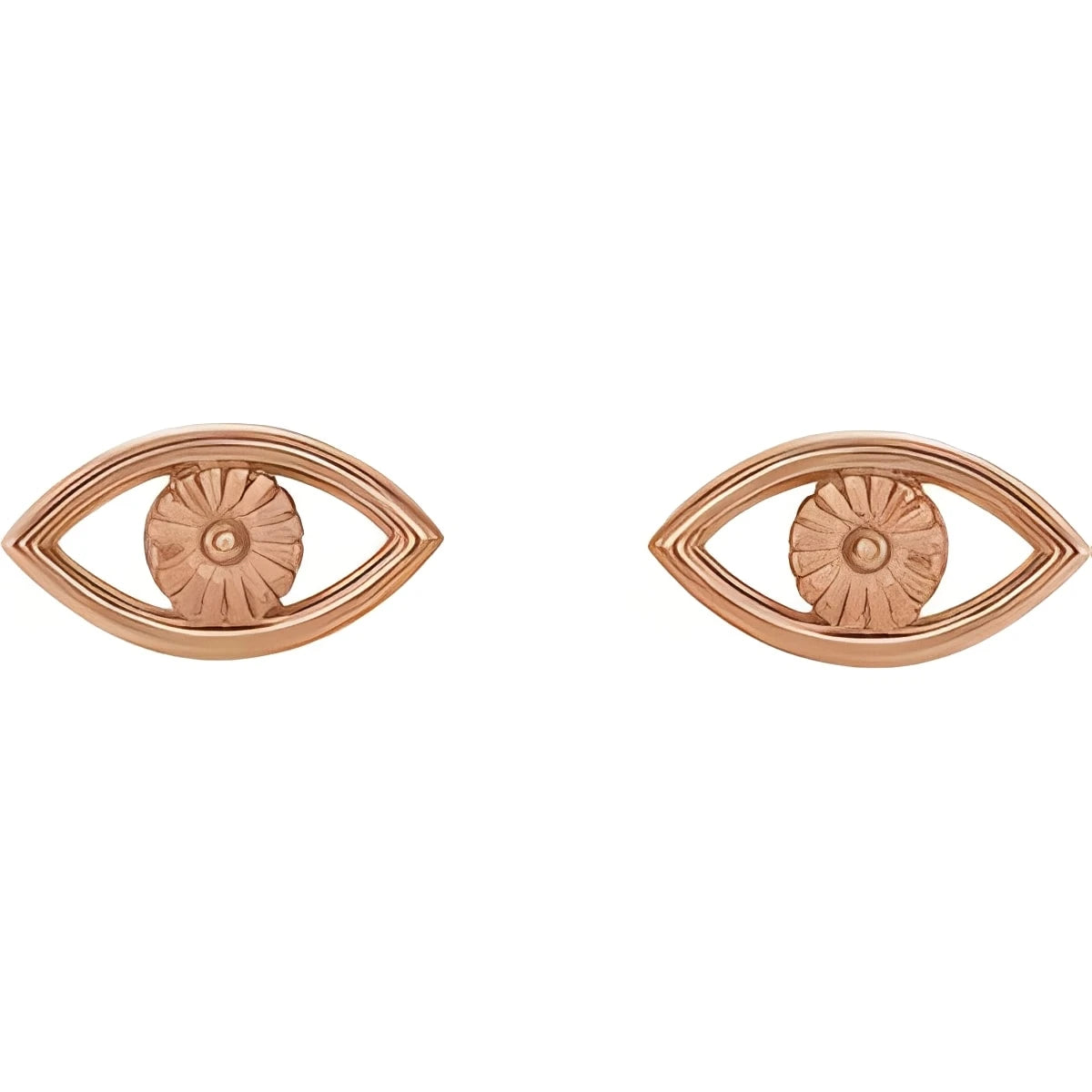 14K Rose Gold Evil Eye Earrings
