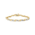 .925 Sterling Silver 1/2 Cttw Diamond Contoured Double Wave Link 7" Tennis Bracelet (I-J Color, I3 Clarity)