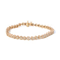 .925 Sterling Silver 1.0 Cttw Miracle Set Diamond Heart-Link 7" Tennis Bracelet (I-J Color, I2-I3 Clarity)