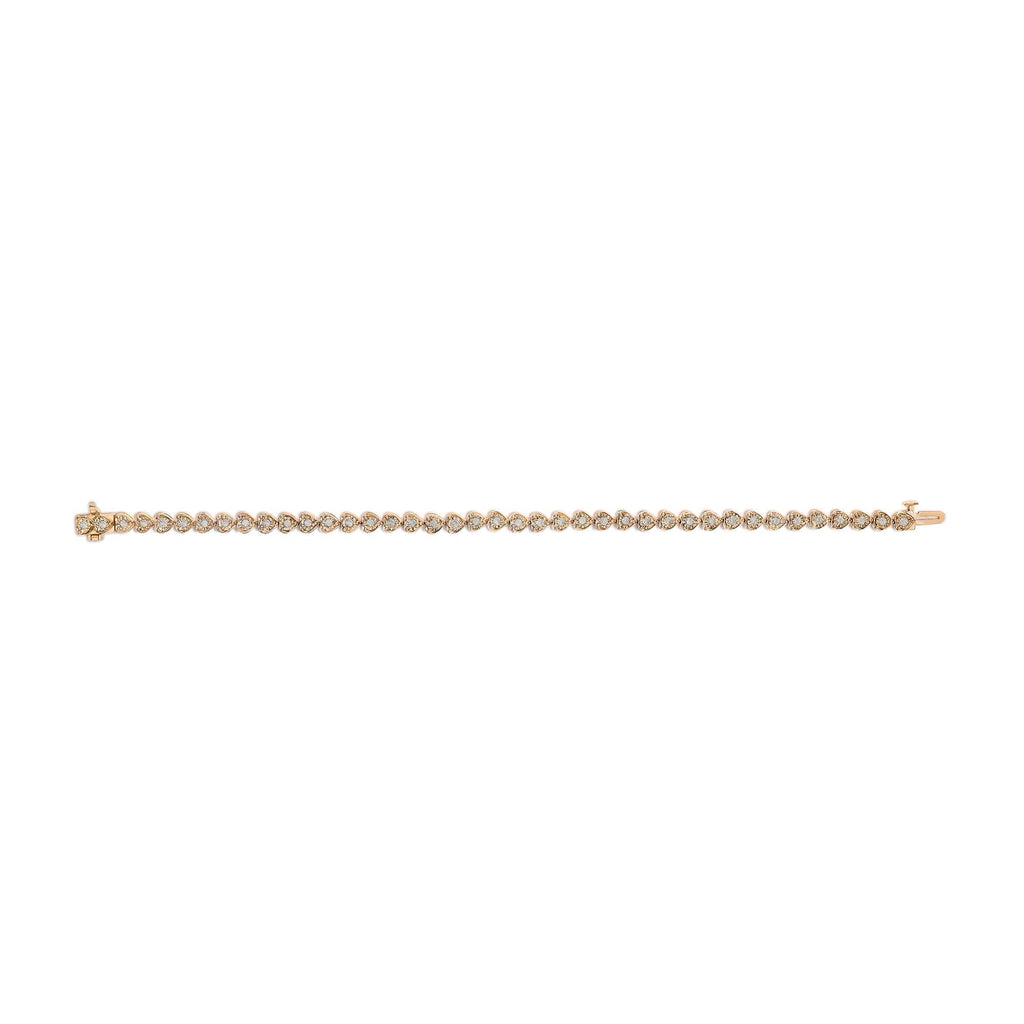 .925 Sterling Silver 1.0 Cttw Miracle Set Diamond Heart-Link 7" Tennis Bracelet (I-J Color, I2-I3 Clarity)