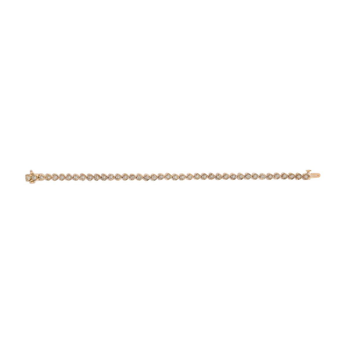 .925 Sterling Silver 1.0 Cttw Miracle Set Diamond Heart-Link 7" Tennis Bracelet (I-J Color, I2-I3 Clarity)
